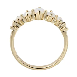 Opal & Diamond Ring In 10K Yellow Gold