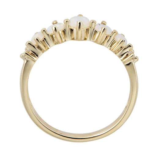 Opal & Diamond Ring In 10K Yellow Gold