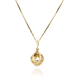 Opal And Diamond Oval-Shaped Pendant In 10K Yellow Gold (1/5 Ct. Tw.)