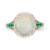Opal And Emerald Ring In 14K Yellow Gold (1/5 Ct. Tw.)