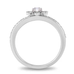 Opal, Diamond & Blue Topaz Elsa Trio Ring Set In Sterling Silver & 10K Rose Gold