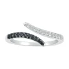 Open Bypass Ring With Black & White Diamonds In Sterling Silver (1/6 Ct. Tw.)