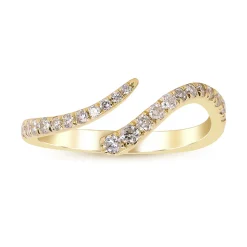 Open Bypass Ring With Diamonds In 10K Yellow Gold (1/4 Ct. Tw.)