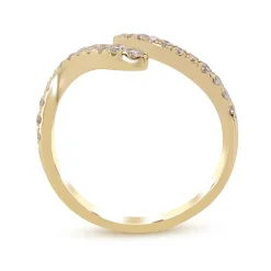 Open Bypass Ring With Diamonds In 10K Yellow Gold (1/4 Ct. Tw.)