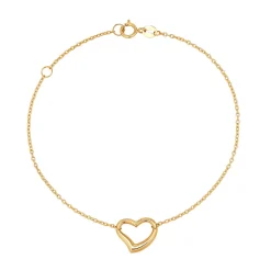 Open Heart Bracelet In 14K Yellow Gold