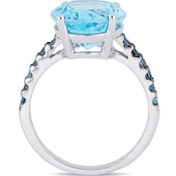 Oval Blue Topaz & London Blue Topaz Ring