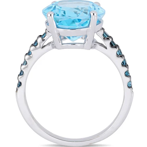 Oval Blue Topaz & London Blue Topaz Ring