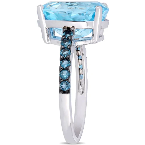 Oval Blue Topaz & London Blue Topaz Ring