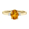 Oval Citrine & Diamond Accent Ring In 14K Yellow Gold