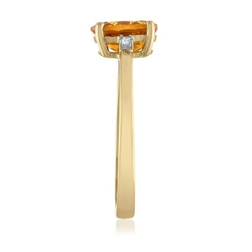Oval Citrine & Diamond Accent Ring In 14K Yellow Gold