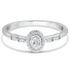 Oval Diamond Promise Ring In 10K White Gold (1/5 Ct. Tw.)