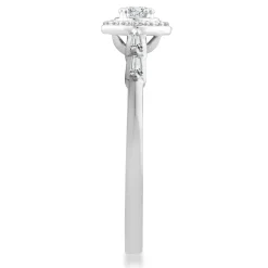 Oval Diamond Promise Ring In 10K White Gold (1/5 Ct. Tw.)