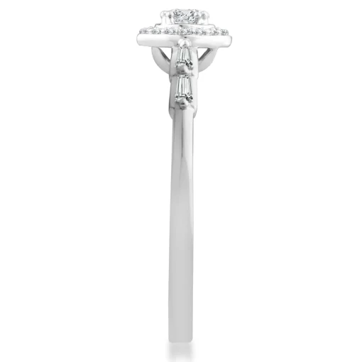 Oval Diamond Promise Ring In 10K White Gold (1/5 Ct. Tw.)