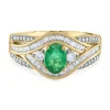 Oval Emerald & Diamond Ring In 14K Yellow Gold (1/2 Ct. Tw.)