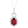 Oval Gemstone & Diamond Pendant In (1/5 Ct. Tw.)