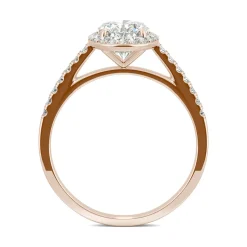 Oval Moissanite Halo Ring In 14K Rose Gold (1 3/5 Ct. Tw.)
