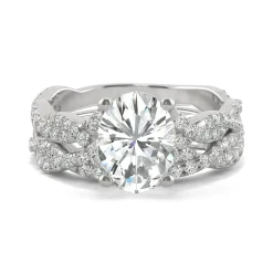 Oval Moissanite Ring Set In 14K White Gold (2 7/8 Ct. Tw.)