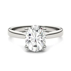 Oval Moissanite Solitaire Ring In 14K White Gold (2 Ct.)