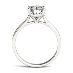 Oval Moissanite Solitaire Ring In 14K White Gold (2 Ct.)