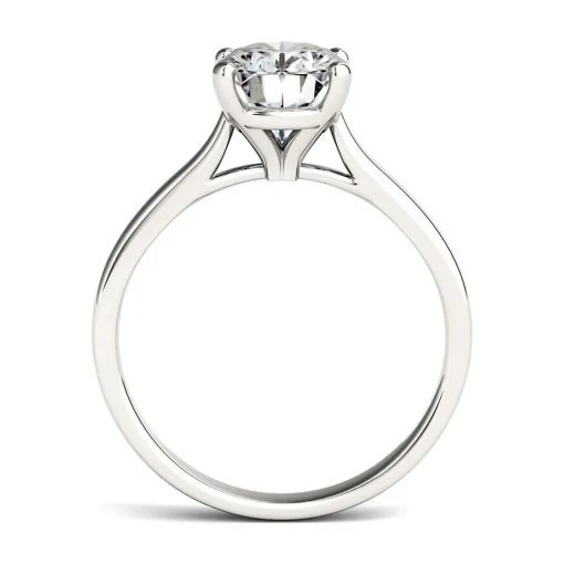 Oval Moissanite Solitaire Ring In 14K White Gold (2 Ct.)
