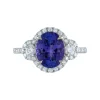 Oval Tanzanite & Diamond Ring With Halo In 14K White Gold (5/8 Ct. Tw.)