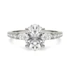 Oval-Shaped Lab Created Moissanite Engagement Ring In 14K White Gold