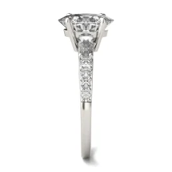 Oval-Shaped Lab Created Moissanite Engagement Ring In 14K White Gold