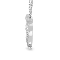 Owl Pendant With Diamond Accents In Sterling Silver