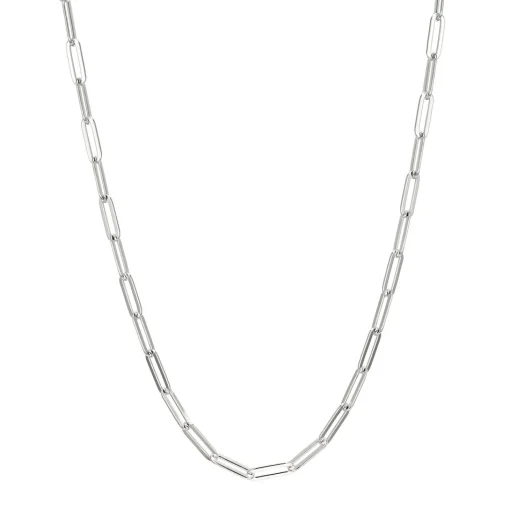 Paperclip Chain Necklace In Sterling Silver, 4.5Mm, 18"