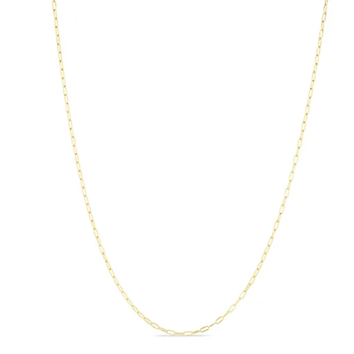Paperclip Chain Necklace In 14K Yellow Gold, 1.4Mm, 18"
