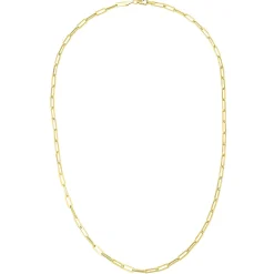 Paperclip Chain Necklace In 14K Yellow Gold, 3.15Mm, 18"