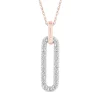 Paperclip Pendant Necklace With Diamonds In 10K Rose Gold (1/5 Ct. Tw.)