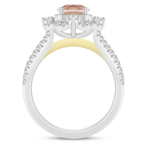 Paulette Morganite & Diamond Engagement Ring In 14K White Gold (1/2 Ct. Tw.)
