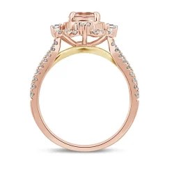 Paulette Morganite & Diamond Engagement Ring In 14K Rose Gold (1/2 Ct. Tw.)