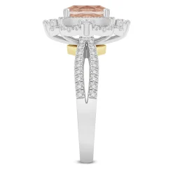 Paulette Morganite & Diamond Engagement Ring In 14K White Gold (1/2 Ct. Tw.)