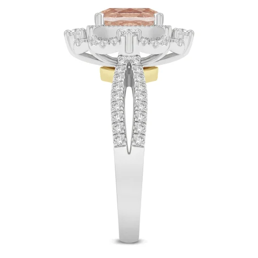 Paulette Morganite & Diamond Engagement Ring In 14K White Gold (1/2 Ct. Tw.)