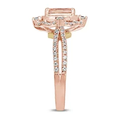 Paulette Morganite & Diamond Engagement Ring In 14K Rose Gold (1/2 Ct. Tw.)