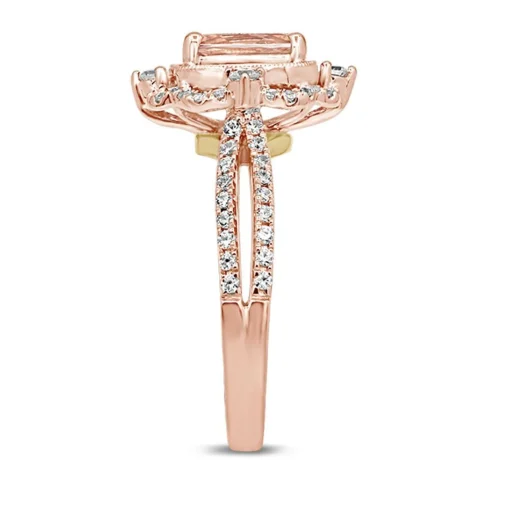 Paulette Morganite & Diamond Engagement Ring In 14K Rose Gold (1/2 Ct. Tw.)