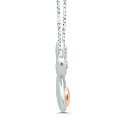 Paw Print Pendant With Diamond Accents In Sterling Silver