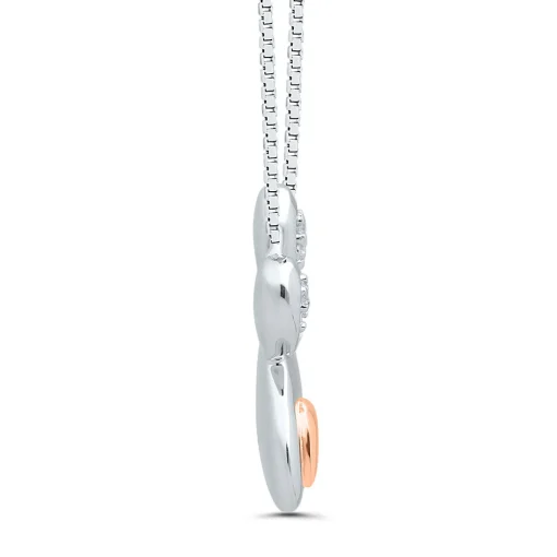 Paw Print Pendant With Diamond Accents In Sterling Silver