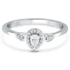 Pear Shaped Diamond Promise Ring In 10K White Gold (1/7 Ct. Tw.)