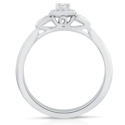 Pear Shaped Diamond Promise Ring In 10K White Gold (1/7 Ct. Tw.)
