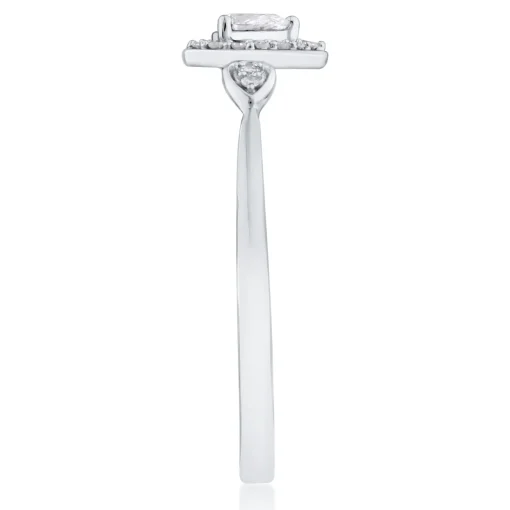 Pear Shaped Diamond Promise Ring In 10K White Gold (1/7 Ct. Tw.)
