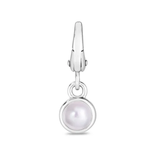 Pearl Birthstone Charm In Sterling Silver