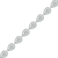 Pear-Shaped Diamond Bracelet In 10K White Gold (1 Ct. Tw.)