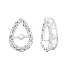 Pear-Shaped Diamond Earring Jackets In 10K White Gold (1/10 Ct. Tw.)