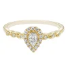 Pear-Shaped Diamond Promise Ring With Halo In 10K Gold (1/5 Ct. Tw.)