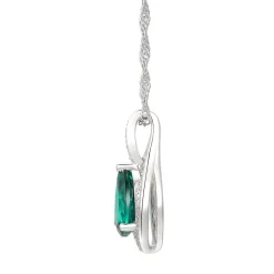 Pear-Shaped Lab Created Emerald Earring, Pendant & Ring Set In Sterling Silver