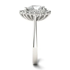 Pear-Shaped Moissanite Ring With Halo In 14K White Gold (1 7/8 Ct. Tw.)