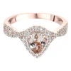 Pear-Shaped Morganite & Diamond Ring In 10K Rose Gold (1/3 Ct. Tw.)